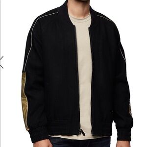 True Religion Black Varsity Jacket Size XXL